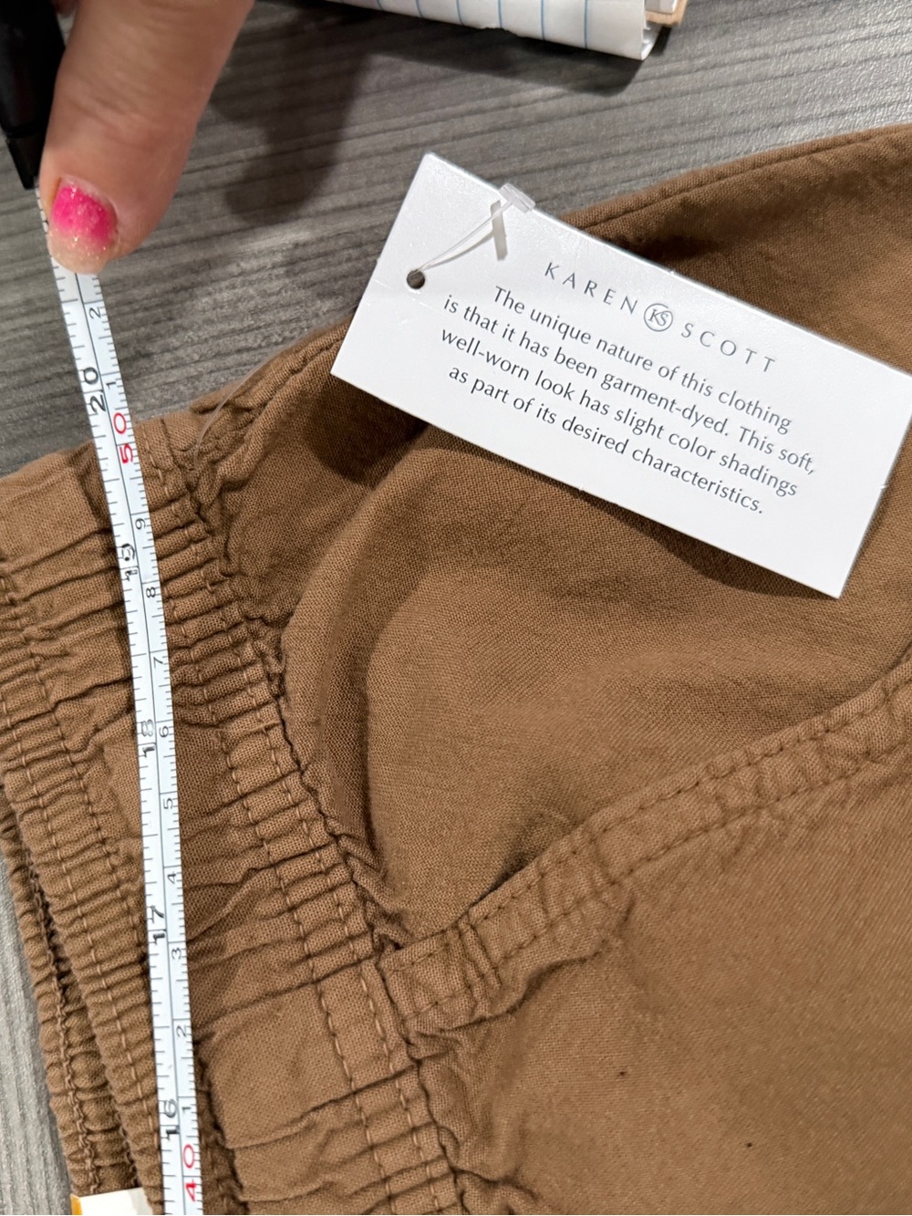 Karen Scott Portobello/ Tan Elastic Waist 3X plus capri - Picture 9 of 9